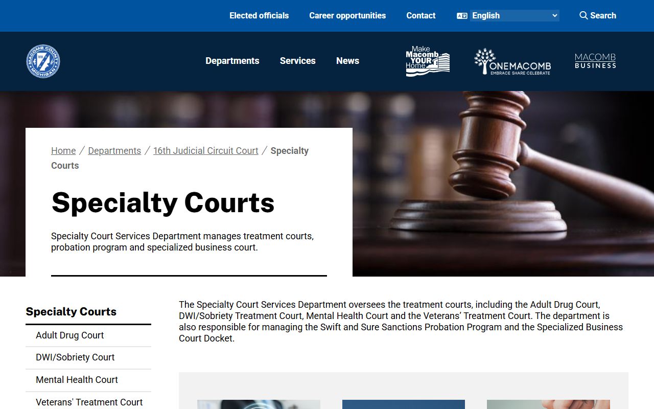Macomb County specialty court records kept by the Clerk