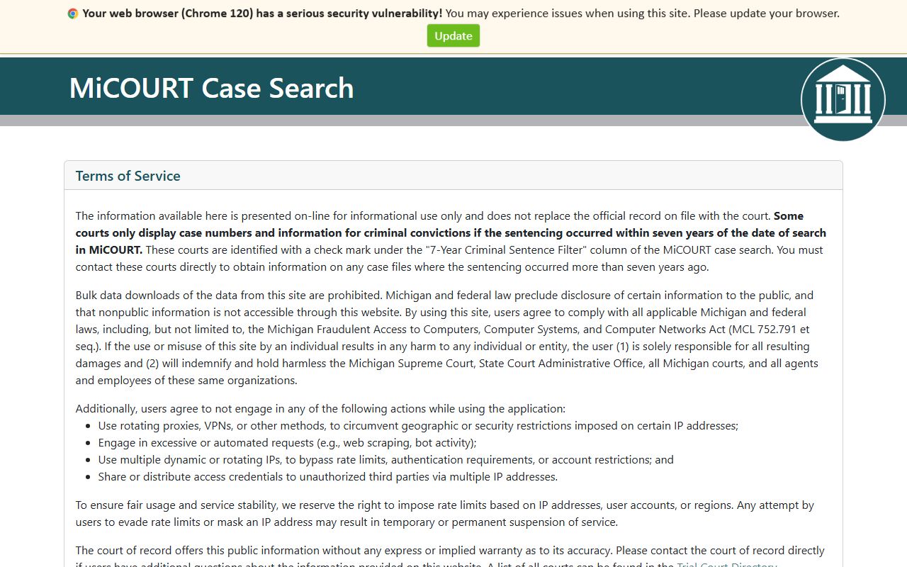 Macomb County district court records search on the MiCOURT portal