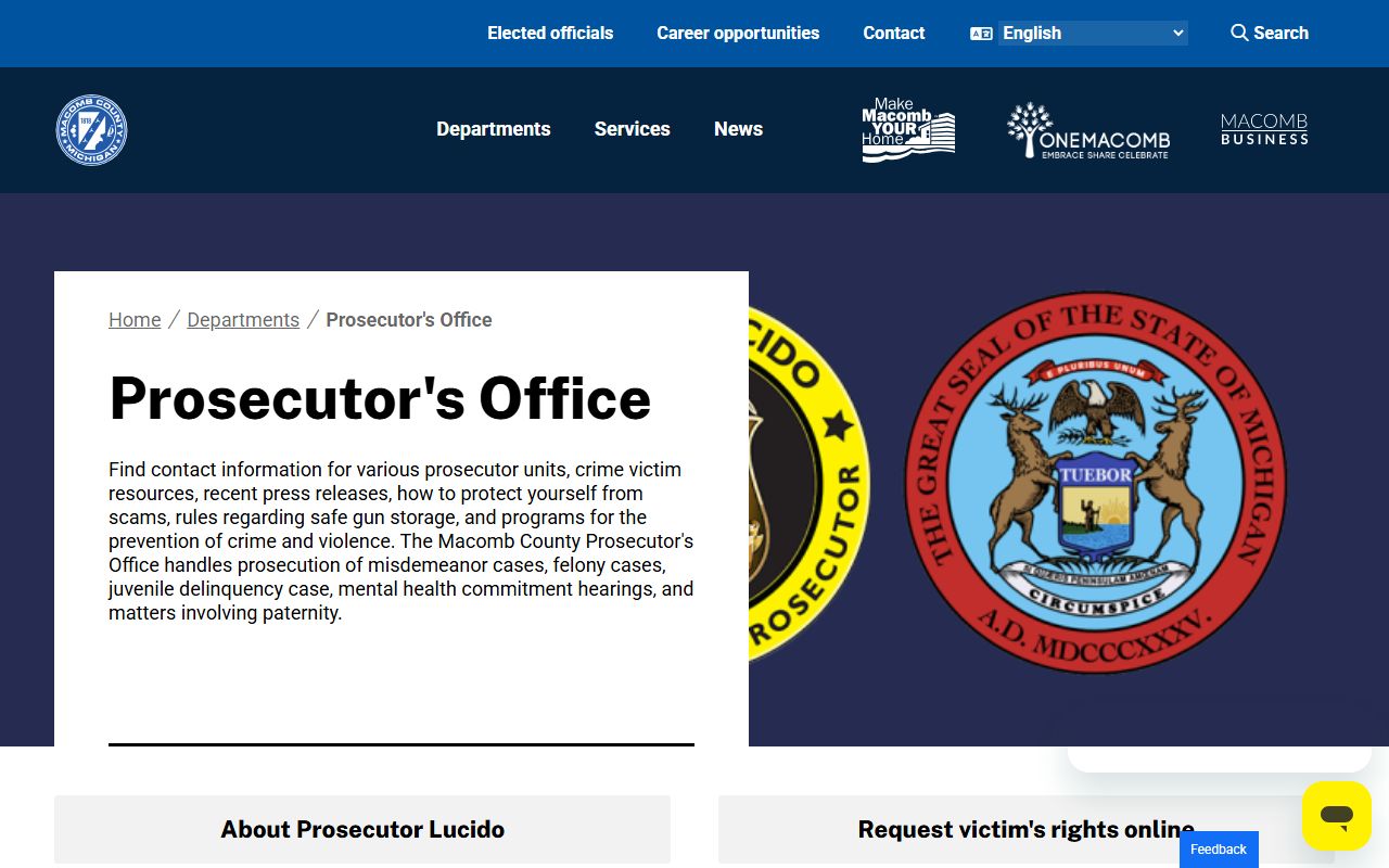 Macomb County Prosecutor's Office page tied to warrant authorization